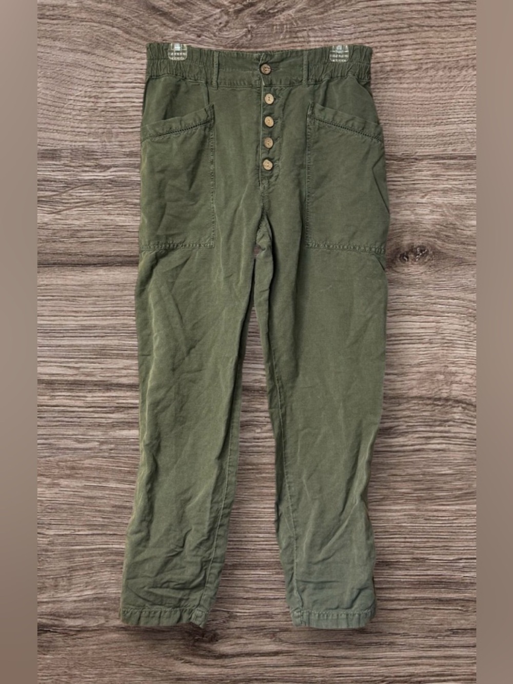 Sundance Catalog Womens RIVERA Straight Leg High Rise SAGE Green Pants 6